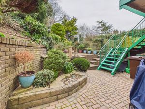 Rear garden & external stairs - click for photo gallery